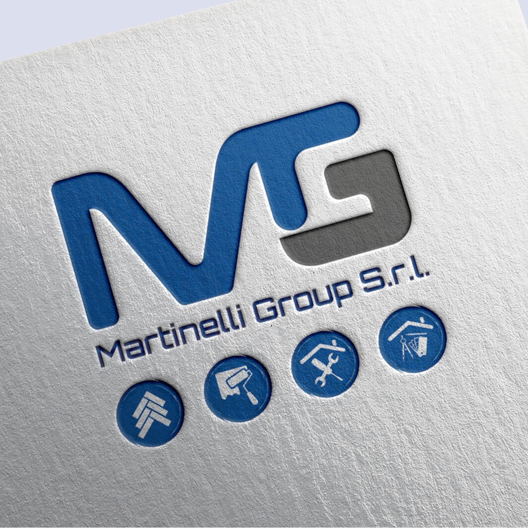 Logo Martinelli Group Progetto per azienda edile con attività multiple. Il cliente richiedeva un logo versatile, solido e riconoscibile. Approvato al primo colpo e subito applicato su tutti i materiali.